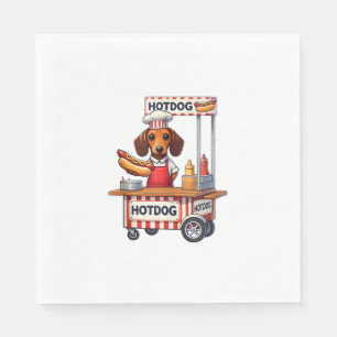 Funny Dachshund Dog Hotdog Sandwich Weenie Sausage Napkin