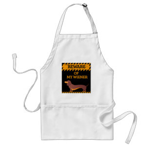 Funny Dachshund Dog Lover Beware of My Wiener Standard Apron