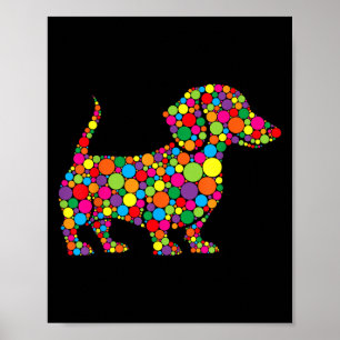 Funny Dachshund Dog Lovers Polka Dot Happy Dot Day Poster