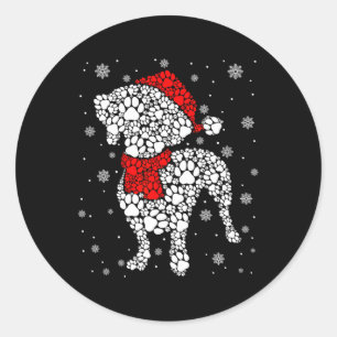 Funny Dachshund Dog Paws Santa Hat Christmas Xmas Classic Round Sticker