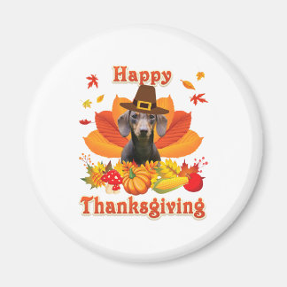Funny Dachshund Dog Thanksgiving Fall Autumn Magnet