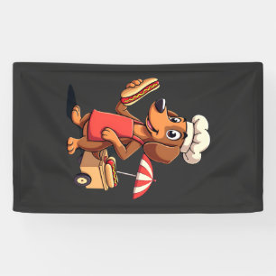 Funny Dachshund Dog Weenie Sausage Hotdog Sandwich Banner