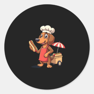 Funny Dachshund Dog Weenie Sausage Hotdog Sandwich Classic Round Sticker