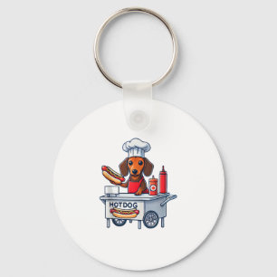 Funny Dachshund Dog Weenie Sausage Hotdog Sandwich Key Ring