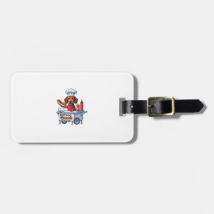 Funny Dachshund Dog Weenie Sausage Hotdog Sandwich Luggage Tag