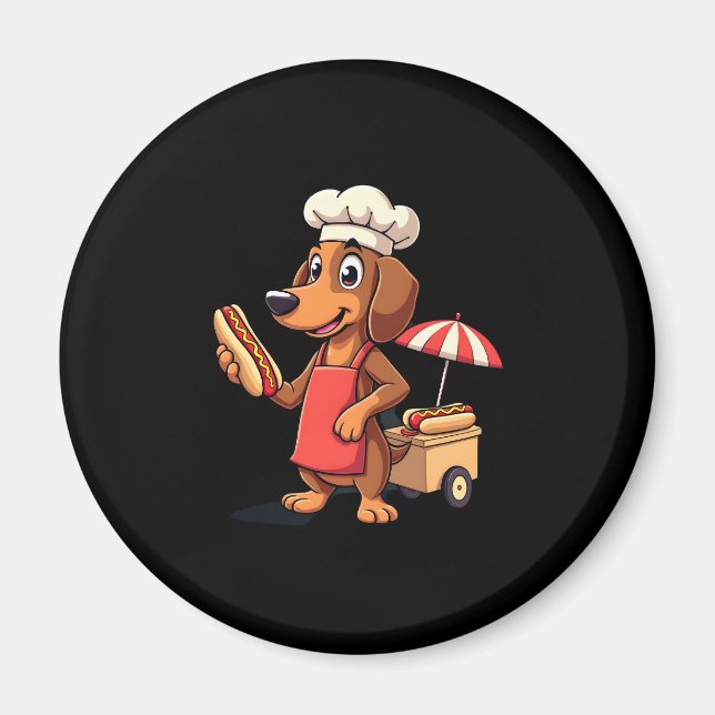 Funny Dachshund Dog Weenie Sausage Hotdog Sandwich Magnet (Front)