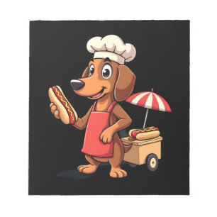 Funny Dachshund Dog Weenie Sausage Hotdog Sandwich Notepad