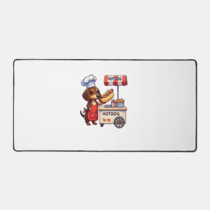 Funny Dachshund Dog Weiner Sausage Hotdog Sandwich Desk Mat