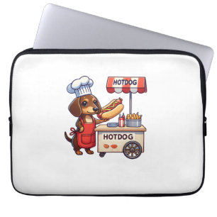 Funny Dachshund Dog Weiner Sausage Hotdog Sandwich Laptop Sleeve
