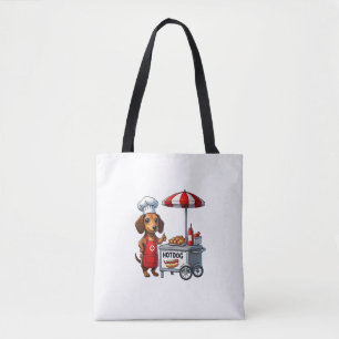 Funny Dachshund Dog Weiner Sausage Hotdog Sandwich Tote Bag