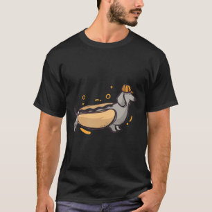Funny Dachshund Drawing Hot Dog Humour T-Shirt