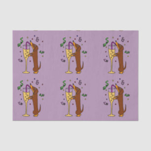 Funny Dachshund Drinking Champagne Tissue Paper