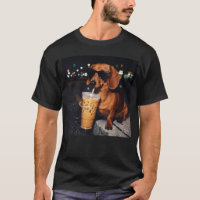 Funny Dachshund Drinking Iced Coffee Dog Meme