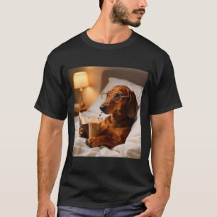 Funny dachshund drinking iced coffee lover humor T-Shirt