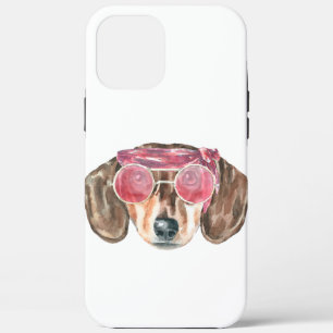 Funny Dachshund Face Hippie Dog iPhone 12 Pro Max Case