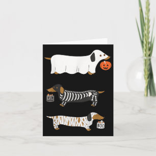 Funny Dachshund Ghost Halloween Soky Season Weenie Card