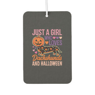 Funny Dachshund Halloween Pumpkin Dog Lover Car Air Freshener