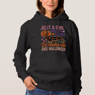 Funny Dachshund Halloween Pumpkin Dog Lover Hoodie