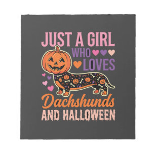 Funny Dachshund Halloween Pumpkin Dog Lover Notepad