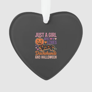 Funny Dachshund Halloween Pumpkin Dog Lover Ornament