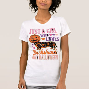 Funny Dachshund Halloween Pumpkin Dog Lover T-Shirt