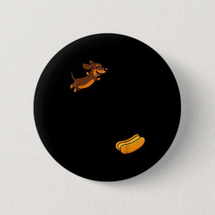 Funny dachshund hotdog high-dive wiener meme 6 cm round badge