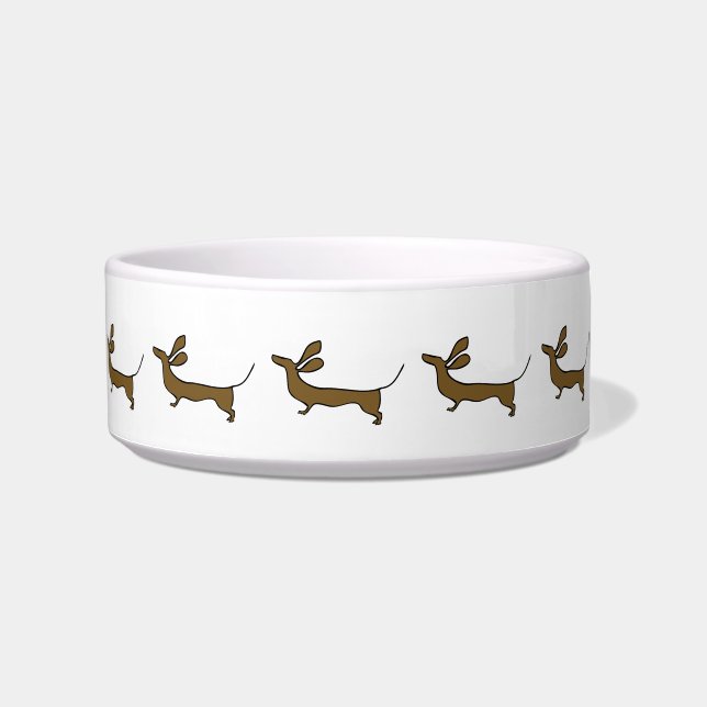 Funny dachshund illustration pet bowl (Front)