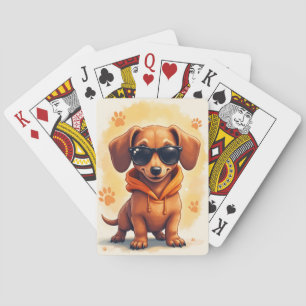 Funny Dachshund Kawaii Dog Playing Cards