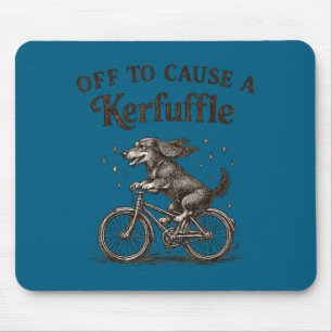 Funny dachshund kerfuffle chaos wiener dog vintage mouse pad