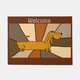 Funny Dachshund Puppy Dog Art Doormat