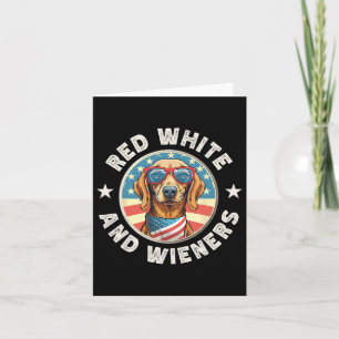 Funny Dachshund Red White And Wieners Weiner Dog 4 Card