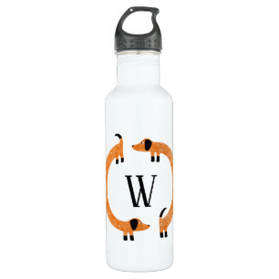 Funny Dachshund Sausage Dog Monogram 710 Ml Water Bottle