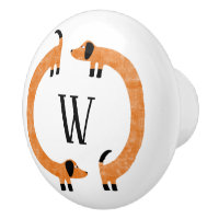 Funny Dachshund Sausage Dog Monogram