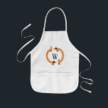 Funny Dachshund Sausage Dog Monogram Kids Apron<br><div class="desc">Cute and funny dachshund,  sausage dogs or wiener dogs in perpetual motion.
Customise by changing or removing the initial.</div>