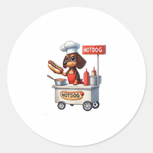Funny Dachshund Sausage Dog Weenie Hotdog Sandwich Classic Round Sticker