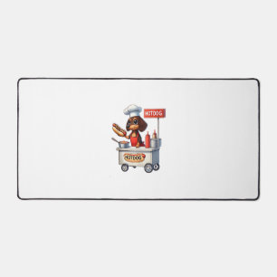 Funny Dachshund Sausage Dog Weenie Hotdog Sandwich Desk Mat