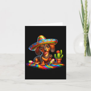 Funny Dachshund Saying Hi Cinco De Mayo Sombrero C Card