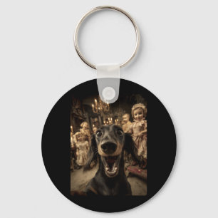Funny Dachshund Selfie Y Dolls Spooky Halloween Key Ring