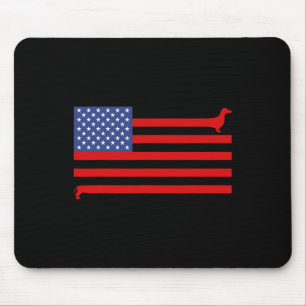 Funny Dachshund Usa Flag 4th Of July Patriotic Dox Mouse Pad