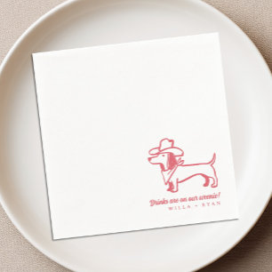 Funny Dachshund Wedding Napkin