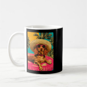Funny Dachshund With Sungles Cute Dog Tropical Coffee Mug