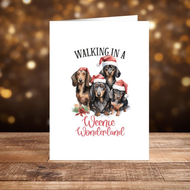 Funny Dachshunds Dogs Christmas Happy Holidays Holiday Card (Creator Uploaded)
