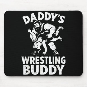 Funny Dad And Son Daughter Kids Wrestling Wrestler Mouse Pad