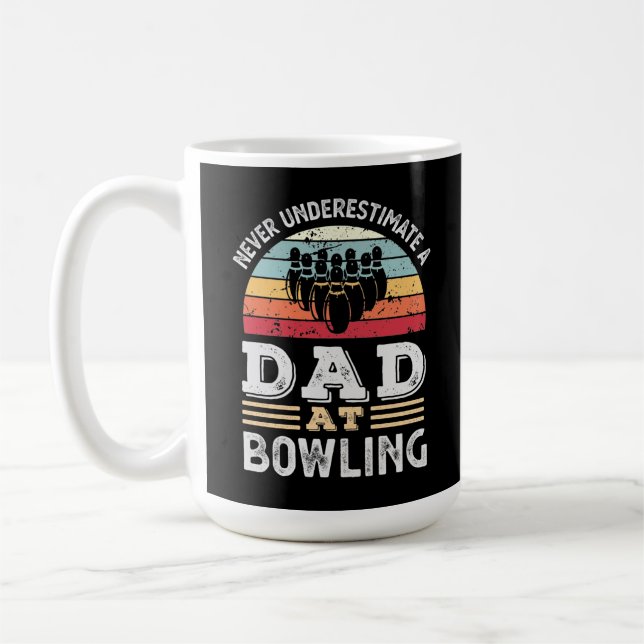 Funny Dad at Bowling Father's Day Gift Men Coffee Mug (Left)