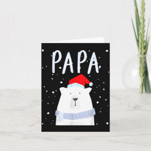 Funny Dad Bear Christmas Saint Hat Couples Family  Card