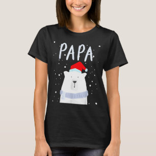 Funny Dad Bear Christmas Saint Hat Couples Family  T-Shirt