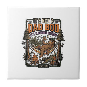 Funny Dad Bod Bear Camping Father Figure Shirt_1 Ceramic Tile
