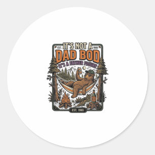 Funny Dad Bod Bear Camping Father Figure Shirt_1 Classic Round Sticker