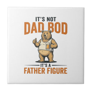 Funny Dad Bod Father Figure Bear Beer Shirt_1 Ceramic Tile