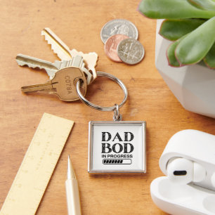 Funny Dad Bod In Progress   Black Loading Dad Key Ring